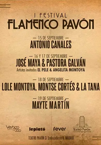 Cartel de Festival Flamenco Pavón (Primera edición)