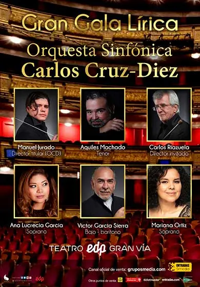 Cartel de Orquesta sinfónica Cruz-Diez: Gran gala lírica