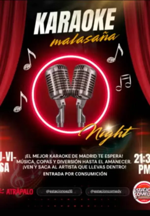 Cartel de Karaoke Malasaña - Canta, baila y vive la noche