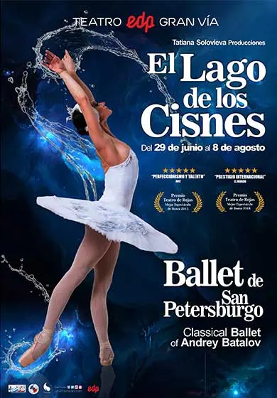 Cartel de Ballet de San Petersburgo: El Lago de los Cisnes