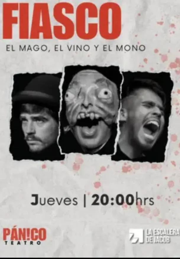 Cartel de Fiasco. El mago, el vino y el mono