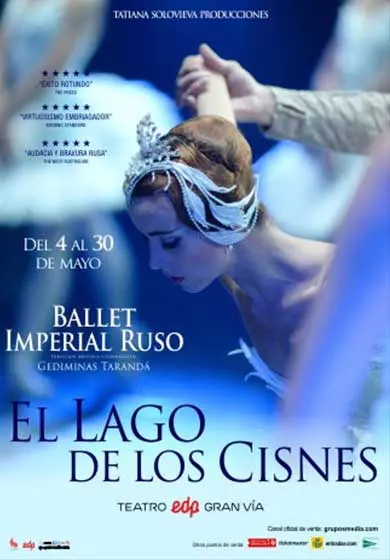 Cartel de Ballet Imperial Ruso: El Lago de los Cisnes