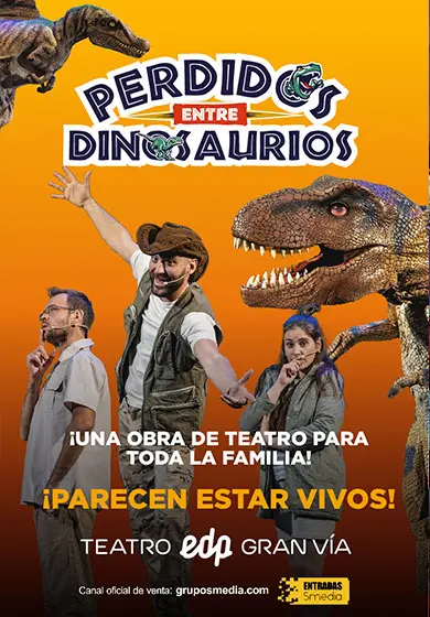 Cartel de Perdidos entre dinosaurios