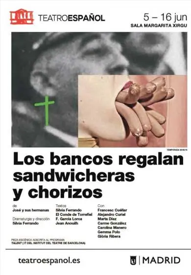 Cartel de Los bancos regalan sandwicheras y chorizos