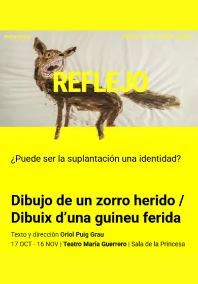 Cartel de Dibujo de un zorro herido / Dibuix d’una guineu ferida