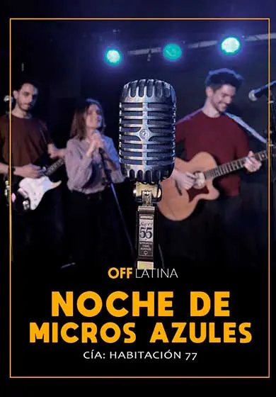Cartel de Noche de micros azules