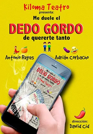 Cartel de Me duele el dedo gordo de quererte tanto