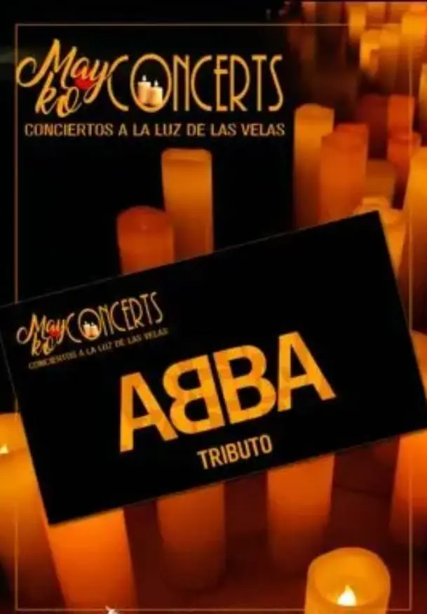 Cartel de Mayko Concerts. Lo mejor de ABBA a la luz de las velas