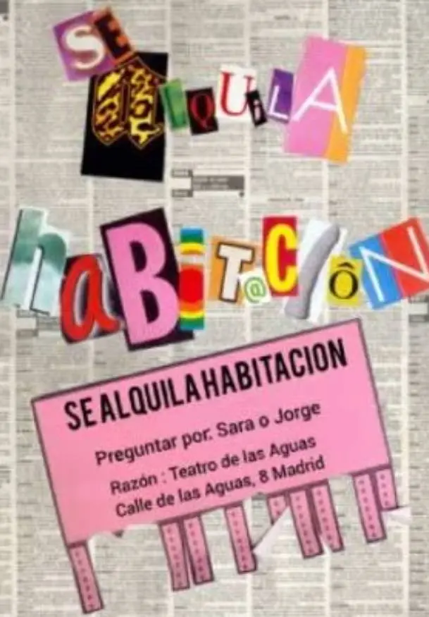 Cartel de Se alquila habitación