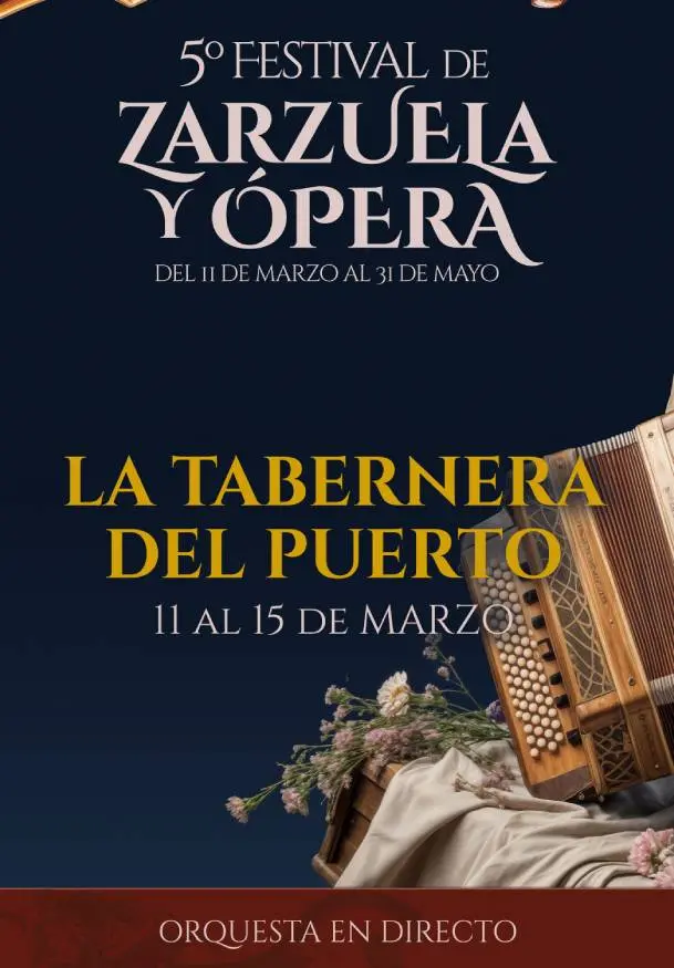 Cartel de 5º Festival de zarzuela y ópera. La tabernera del puerto