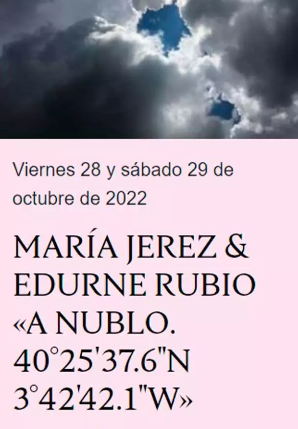 Cartel de A nublo. 40°25'37.6"N 3°42'42.1"W
