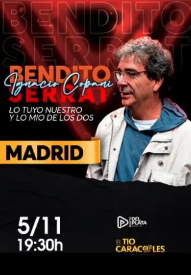 Cartel de Ignacio Copani presenta Bendito Serrat