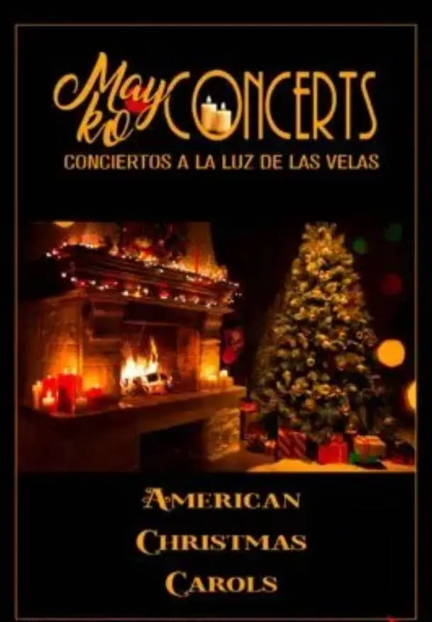 Cartel de Mayko Concerts. American Christmas a la luz de las velas