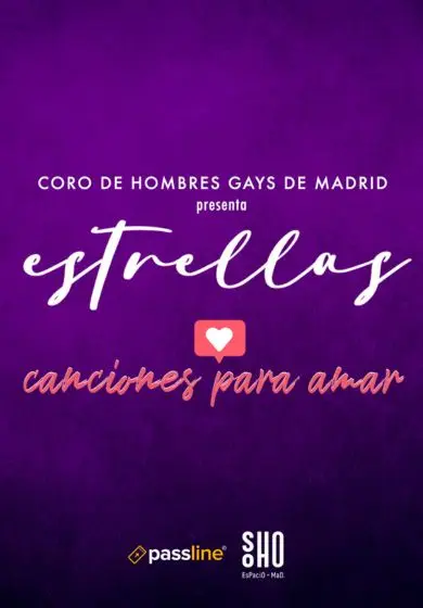 Cartel de Coro de hombres gays de Madrid: Estrellas. Canciones para amar