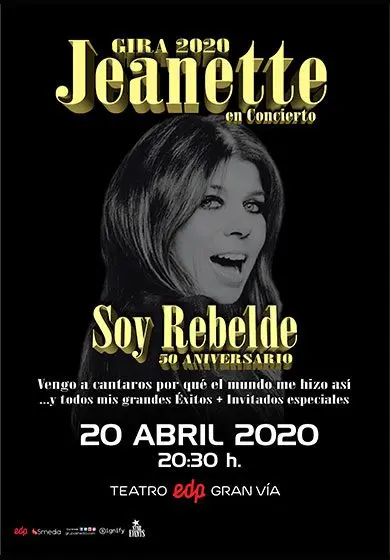 Cartel de Jeanette en concierto: Soy rebelde