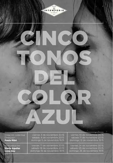 Cartel de Cinco tonos del color azul