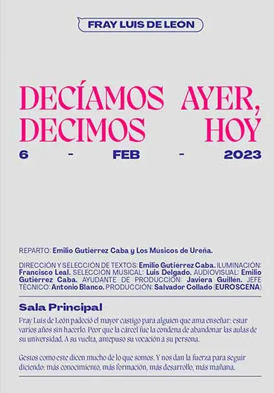 Cartel de Decíamos ayer, decimos hoy