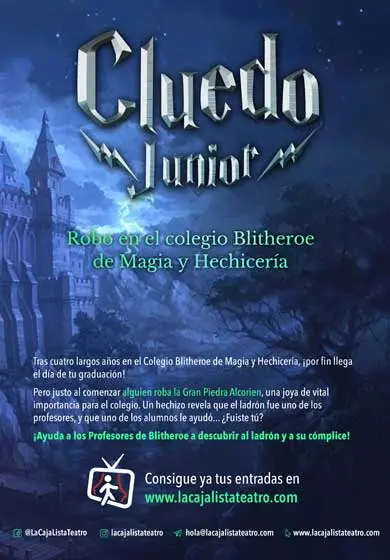 Cartel de Cluedo Junior: Robo en el Colegio Blitheroe de Magia y Hechicería