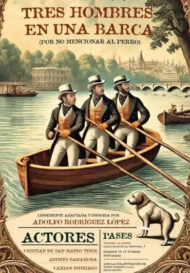 Cartel de Tres hombres en una barca (por no mencionar al perro)