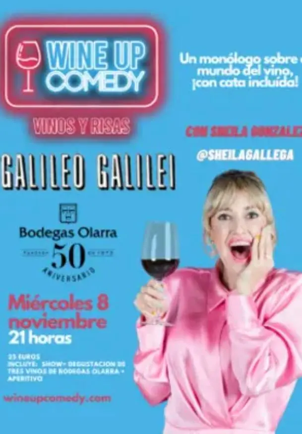 Cartel de Una experiencia de vinos y risas: Wine Up Comedy