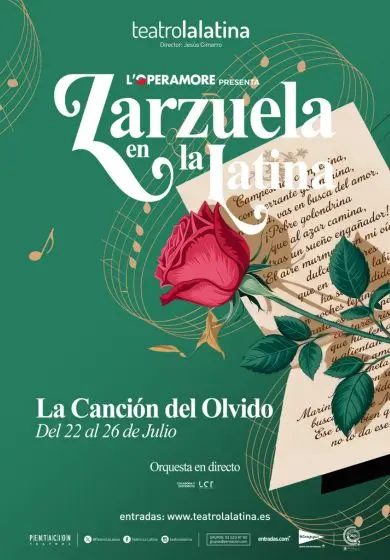 Cartel de La canción del olvido - Zarzuela en la Latina