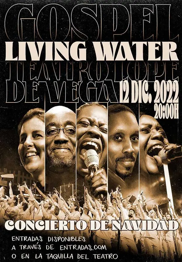 Cartel de Gospel Living Water - Concierto de Navidad