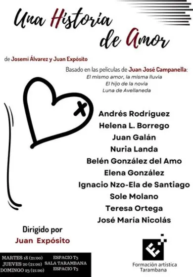 Cartel de Una historia de amor - obra final de curso