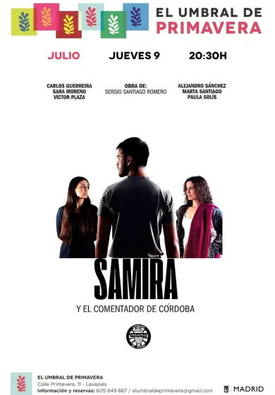 Cartel de Samira y el comentador de Córdoba