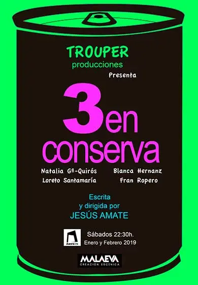 Cartel de 3 en conserva