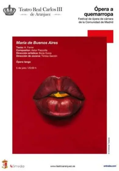 Cartel de María de Buenos Aires - Ópera a quemarropa