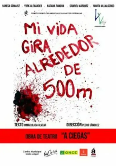 Cartel de Mi vida gira alrededor de 500 metros