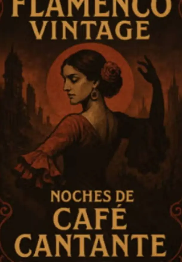 Cartel de Noches de Café Cantante. Flamenco Vintage