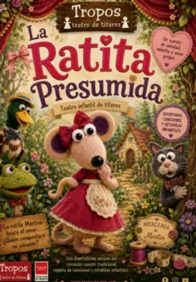 Cartel de La Ratita presumida - Tropos Teatro
