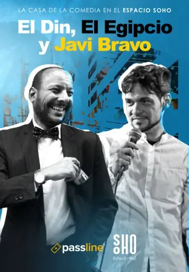 Cartel de Tarde de comedia. Eldin, El Egipcio y Javi Bravo
