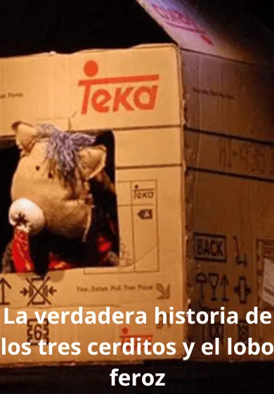 Cartel de La verdadera historia de los tres cerditos y el lobo feroz