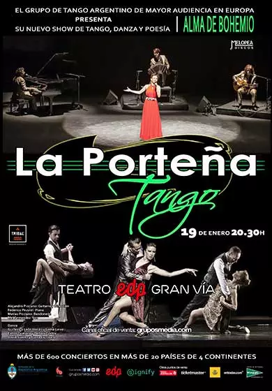 Cartel de La Porteña Tango: Alma de Bohemio