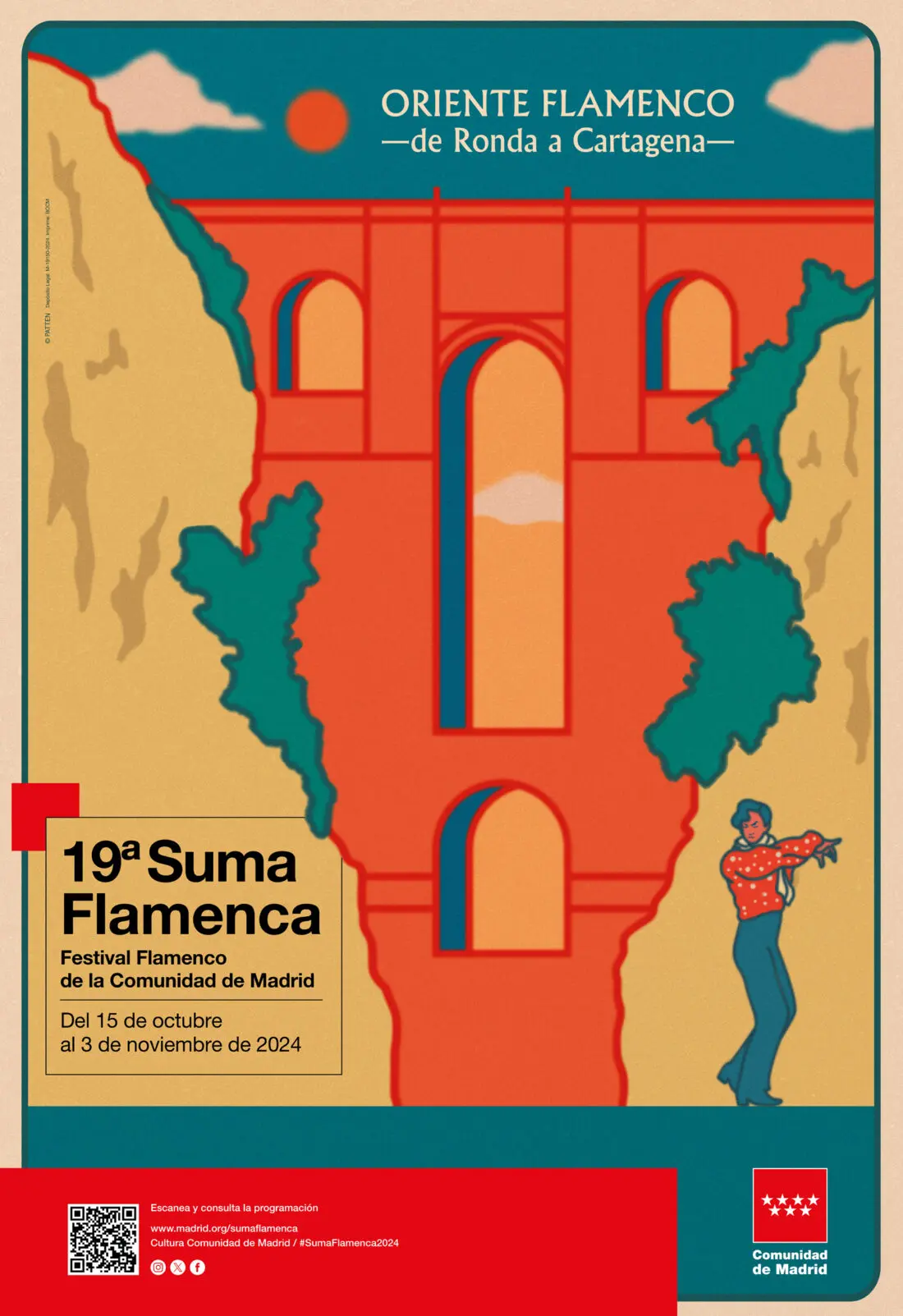Cartel de Suma Flamenca 2024: XIX Festival Flamenco de la Comunidad de Madrid en los Teatros del Canal