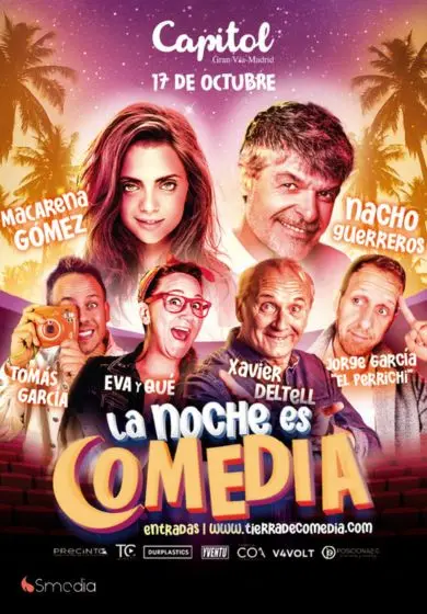 Cartel de La noche es comedia