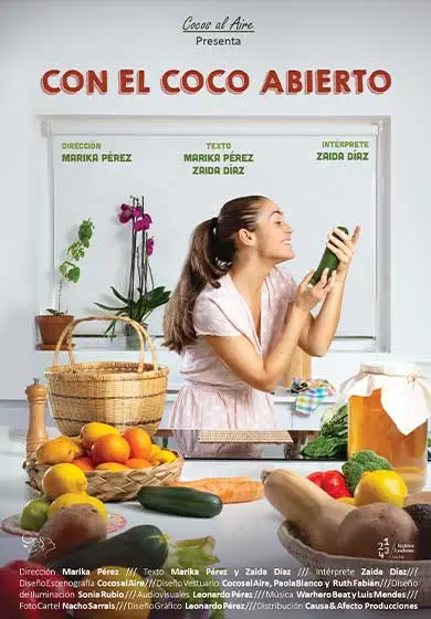 Cartel de Con el coco abierto