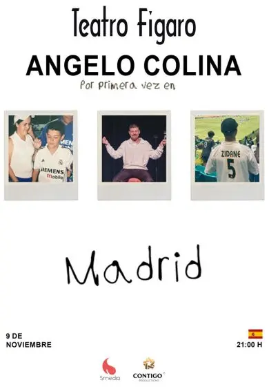 Cartel de Angelo Colina por primera vez en Madrid