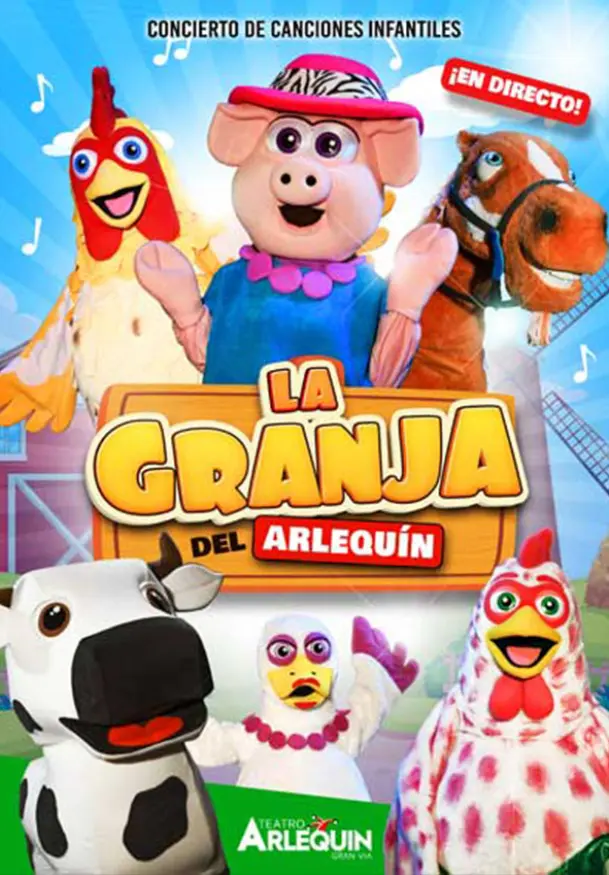 Cartel de La granja del Arlequín