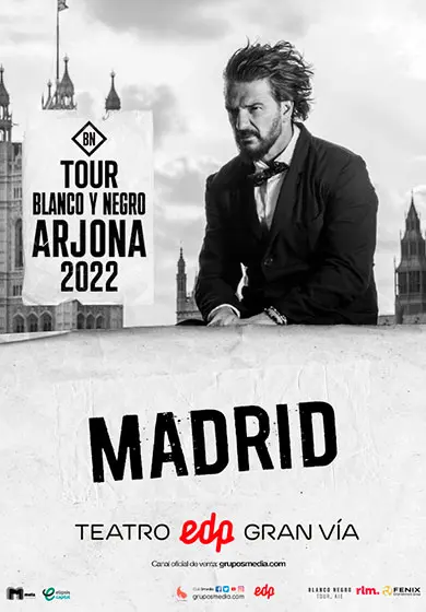 Cartel de Ricardo Arjona: Blanco y Negro Tour