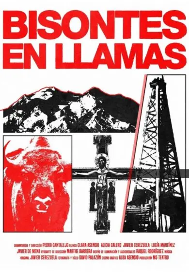 Cartel de Bisontes en llamas