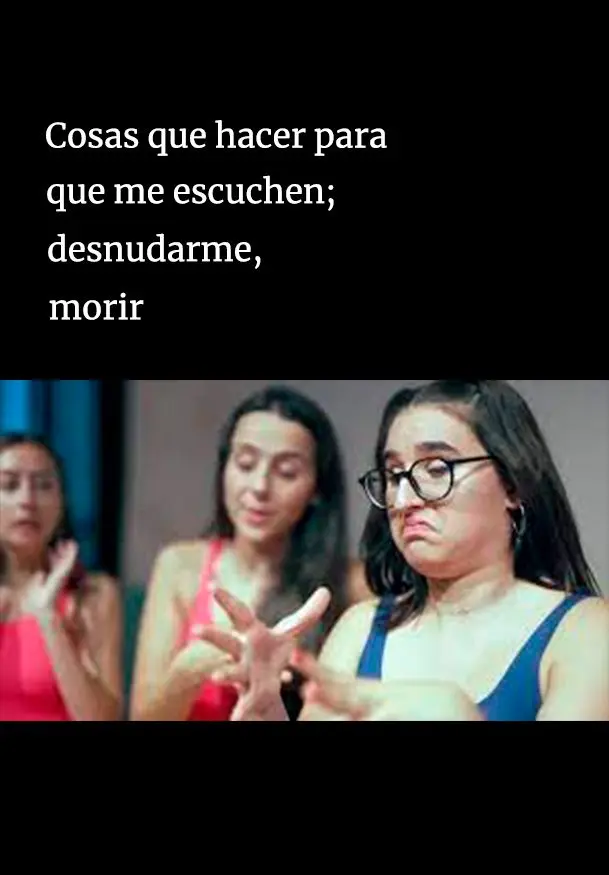 Cartel de Cosas a hacer para que me escuchen; desnudarme, morir