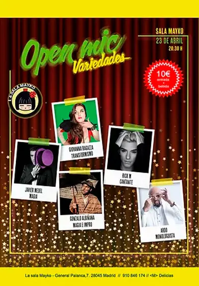 Cartel de Open Mic Variedades