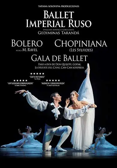 Cartel de Ballet Imperial Ruso: Chopiniana, Bolero, Gala de Ballet