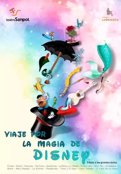 Cartel de Viaje por la magia de Disney. Tributo a los grandes éxitos