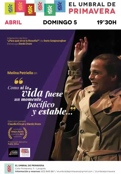 Cartel de Como si la vida fuese un momento pacífico y estable