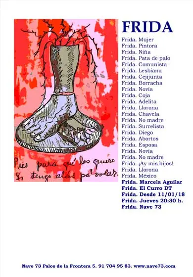 Cartel de Frida. Pies para qué los quiero si tengo alas pa' volar