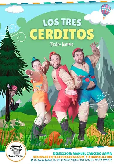 Cartel de Manuel Carcedo: Los tres cerditos